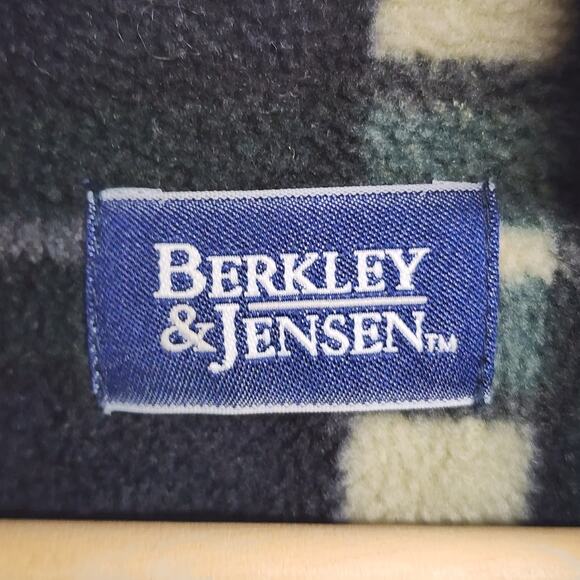 Berkley & Jensen Shacket Shirt Jacket Mens XL Beige Fleece Lined Plaid Vintage - Picture 4 of 16